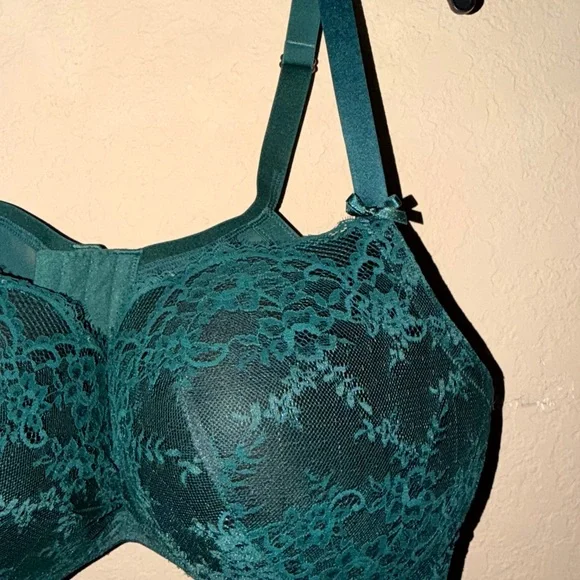 Cacique Lane Bryant Emerald Lace Max Boost Plunge Bra - Picture 4 of 10